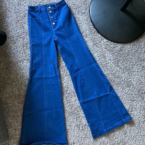 High waisted flared jeans
